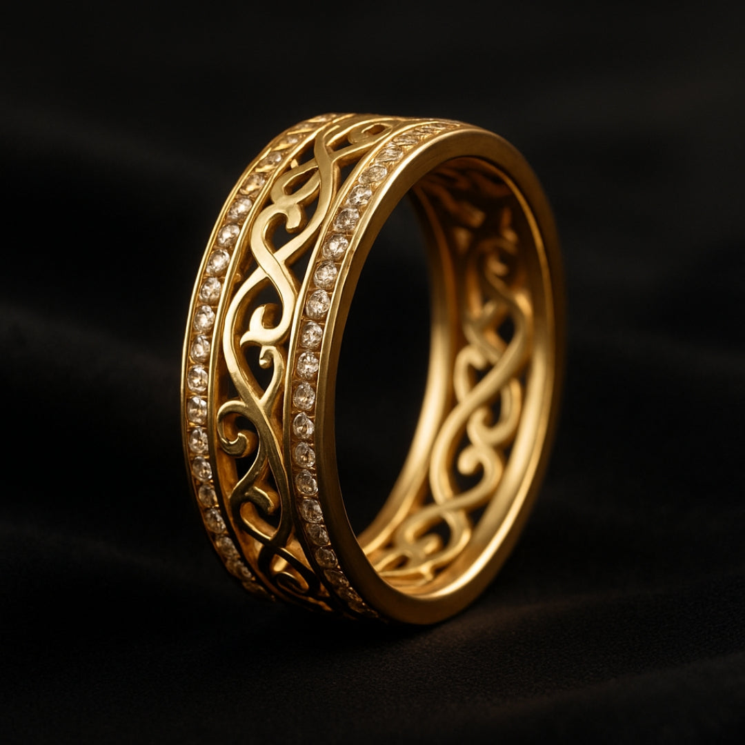 Anello dorato elegante Hohloha Hellera – accessorio di lusso per tutte le occasioni