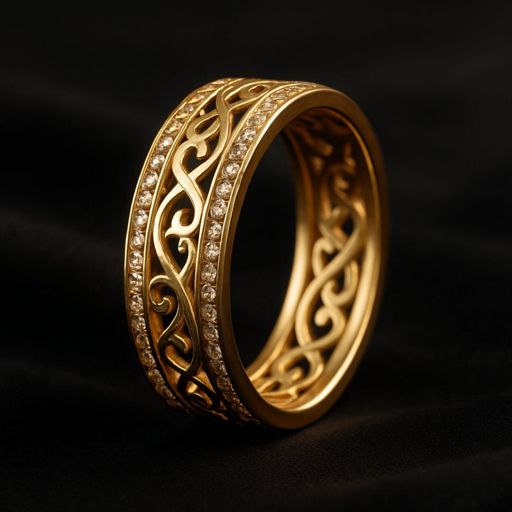 Anello dorato elegante Hohloha Hellera – accessorio di lusso per tutte le occasioni