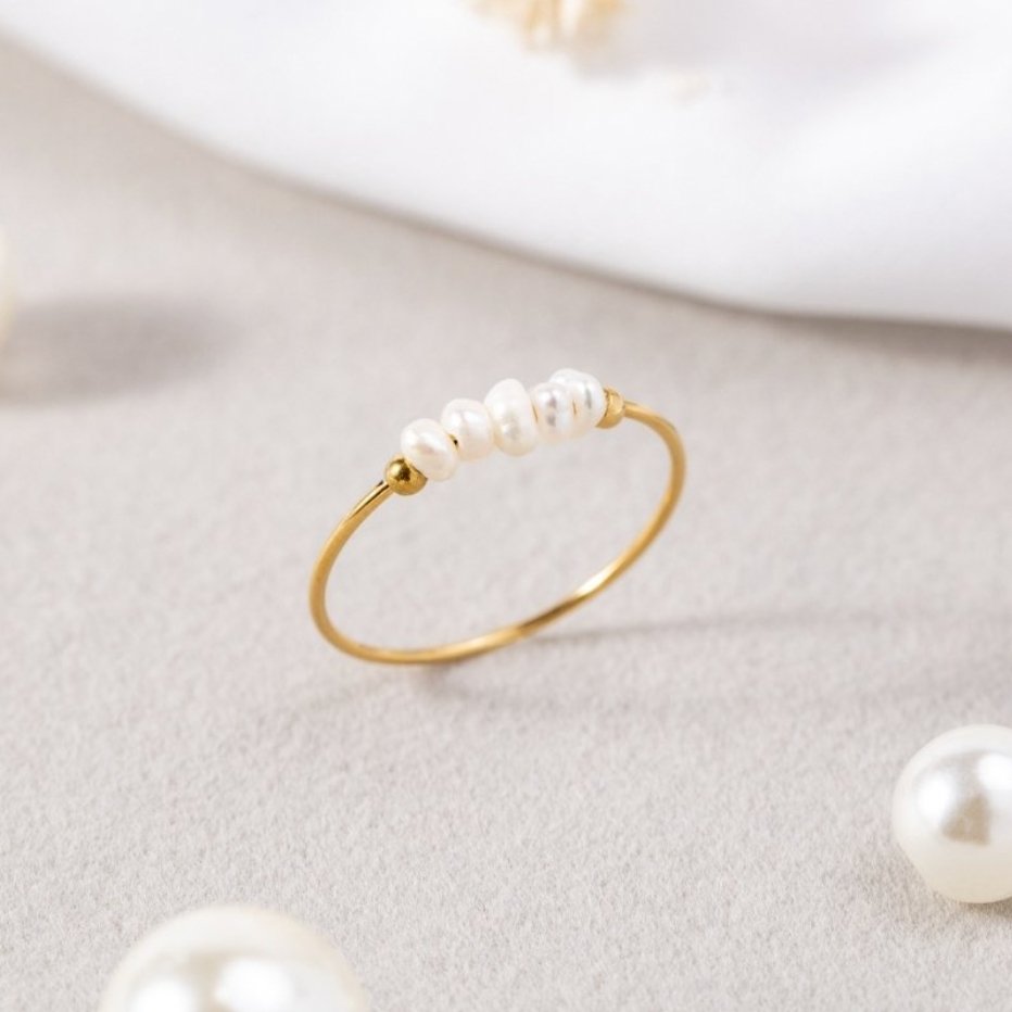 Anello Elegante in Perle d'Acqua Dolce