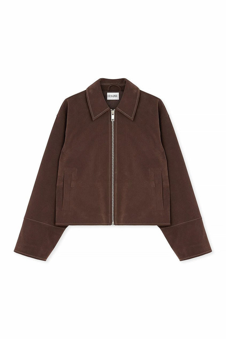 VALIRA Giacca Zip in Finta Suede