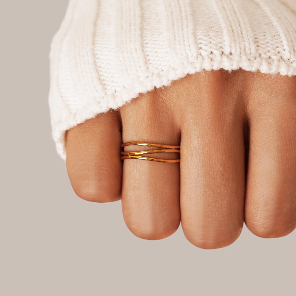 Anello infinito in oro brillante