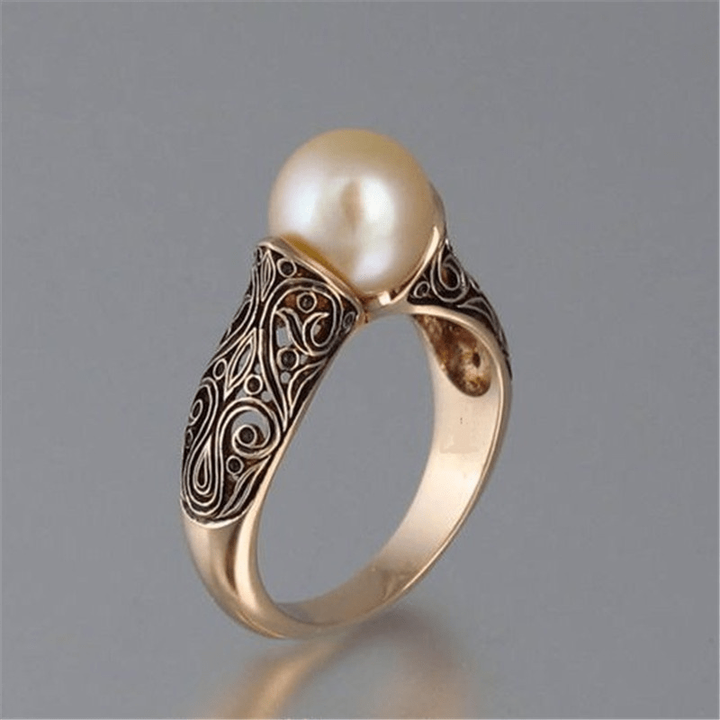 Anello vintage elegante in perla naturale
