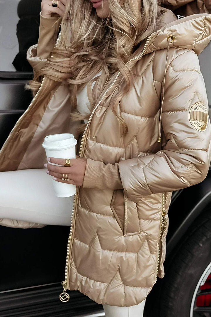 Eliza | Elegante cappotto invernale con cappuccio e imbottitura