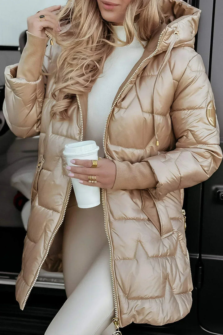 Eliza | Elegante cappotto invernale con cappuccio e imbottitura