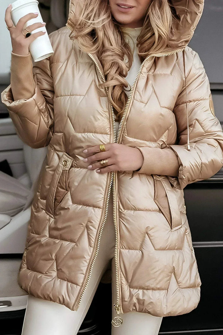 Eliza | Elegante cappotto invernale con cappuccio e imbottitura