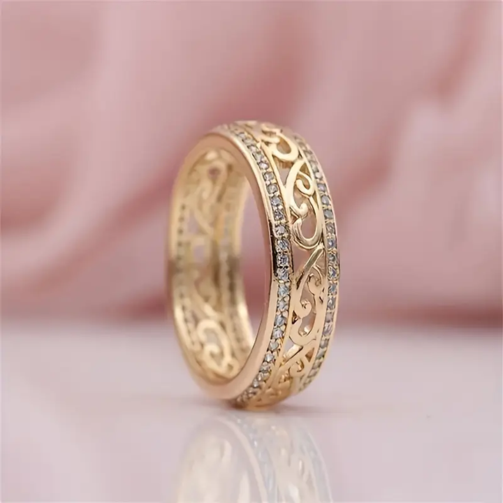 Anello dorato elegante Hohloha Hellera – accessorio di lusso per tutte le occasioni