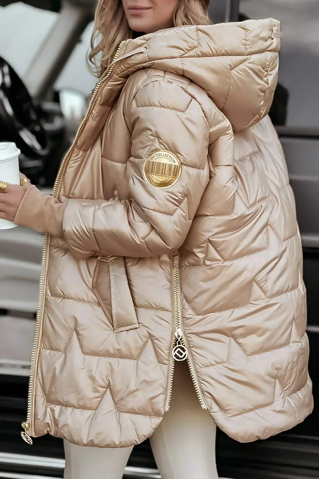 Eliza | Elegante cappotto invernale con cappuccio e imbottitura