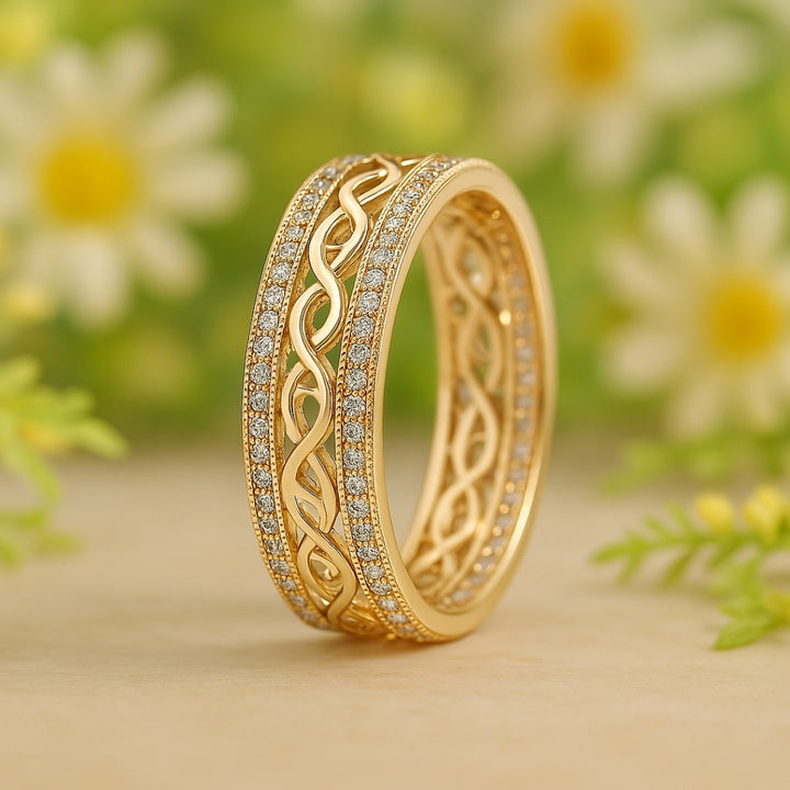 Anello dorato elegante Hohloha Hellera – accessorio di lusso per tutte le occasioni
