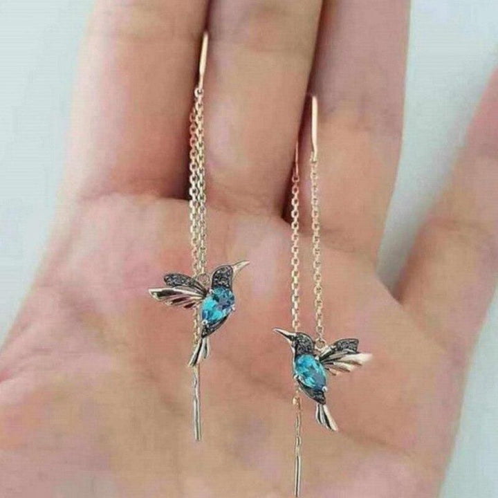 Ali di Colibrì - Orecchini Eleganti con smalto e cristalli