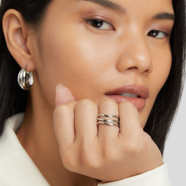 Anello Elevazione in Argento Stratificato Kiya