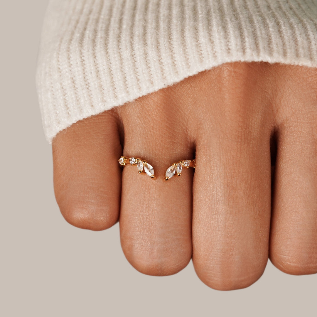Anello in cristallo Serenity Gold per una brillantezza duratura
