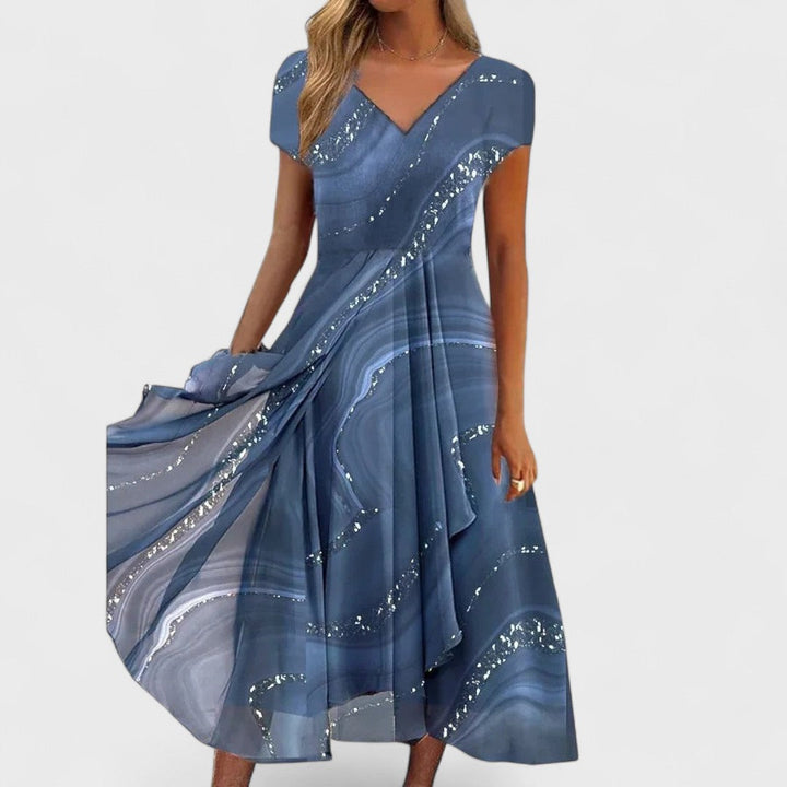 Isha | Elegante scollo a V Midi Abito