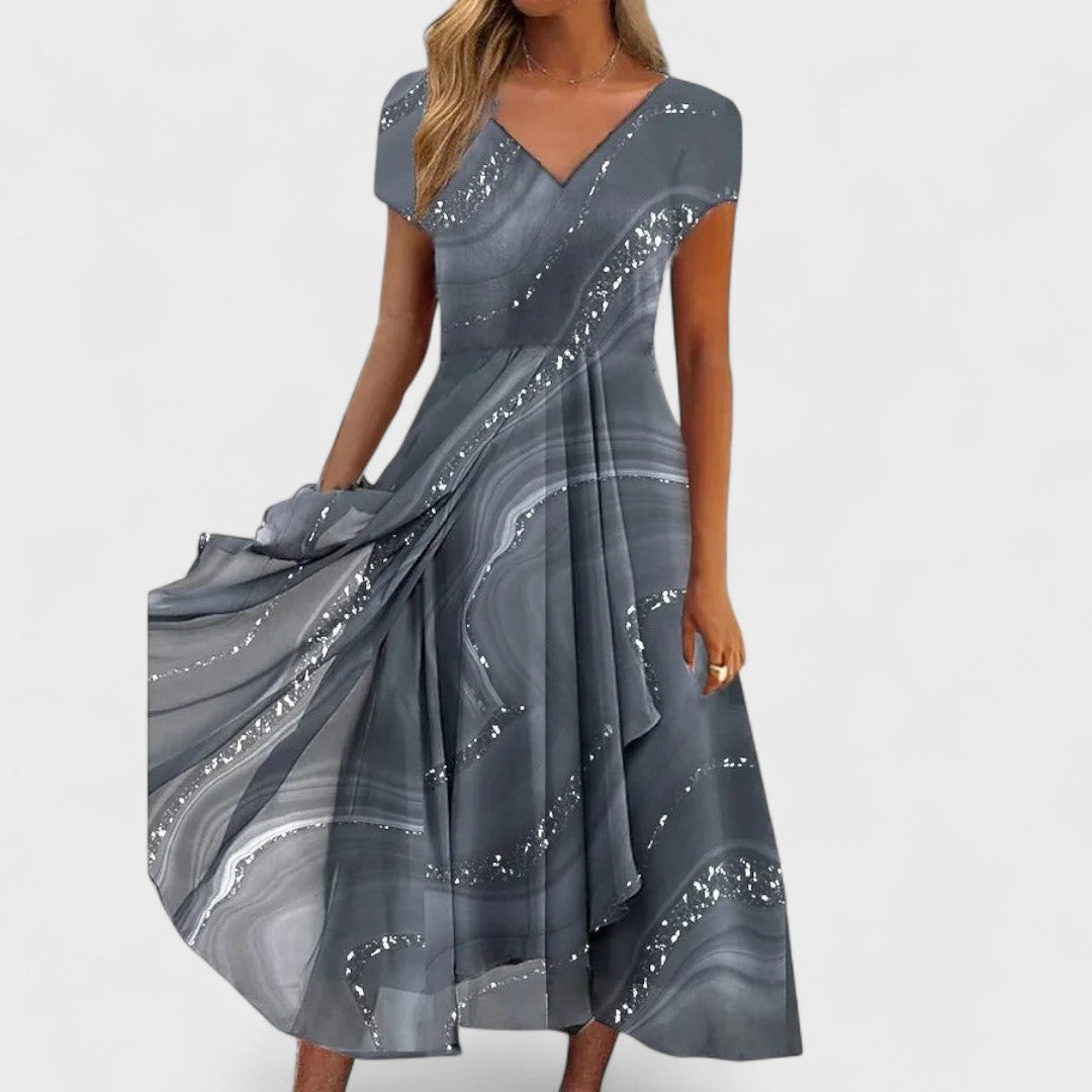 Isha | Elegante scollo a V Midi Abito