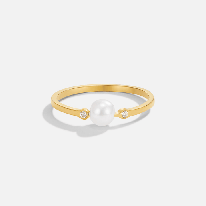 Elegante anello in perle d'acqua dolce con brillante lucentezza