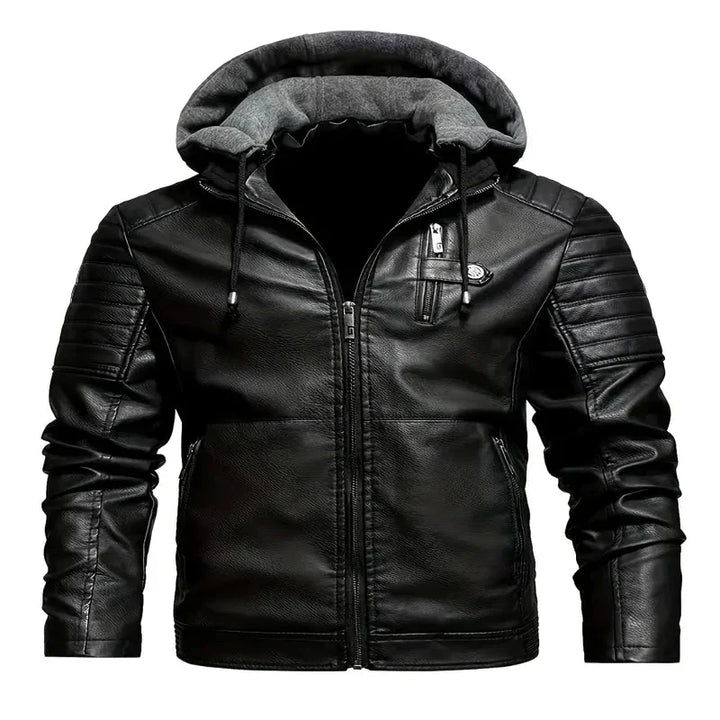 RedLine - Cappotto in Pelle con Cappuccio