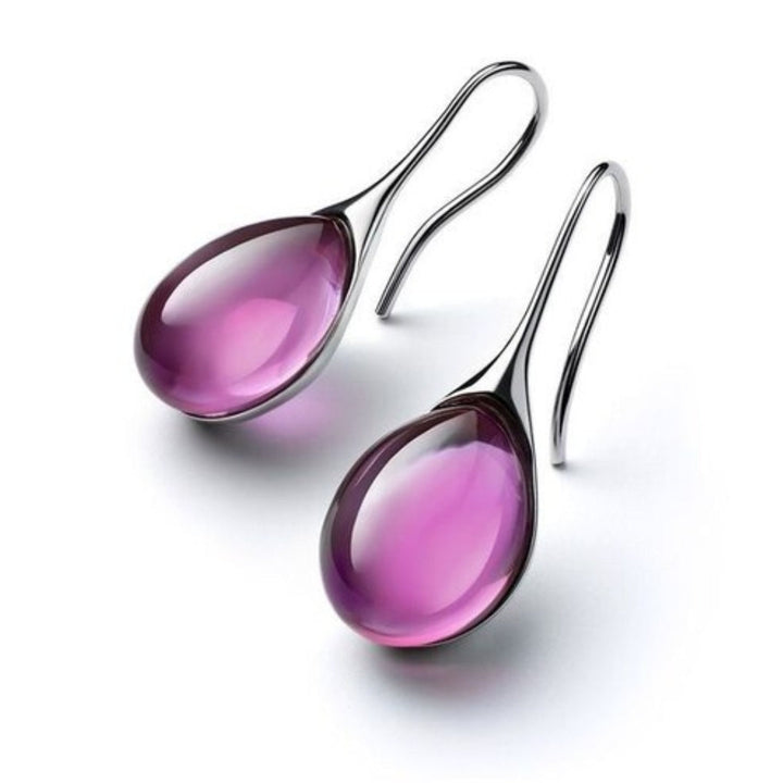 Orecchini eleganti in cristallo a forma di goccia in oro e argento