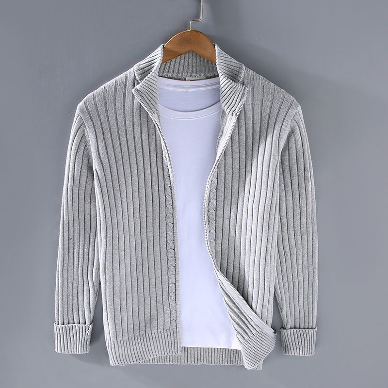 EssentialWarmth - Cardigan con Zip a Costine