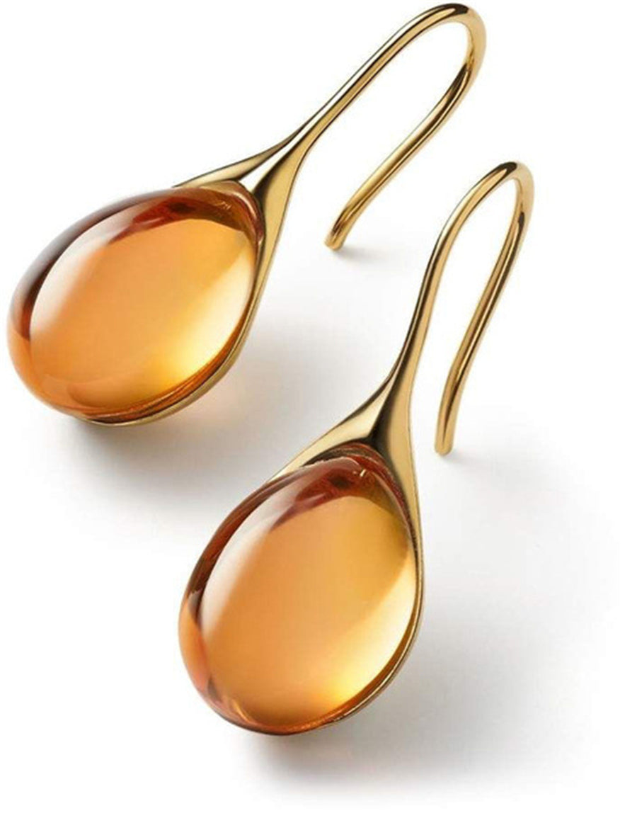 Orecchini eleganti in cristallo a forma di goccia in oro e argento