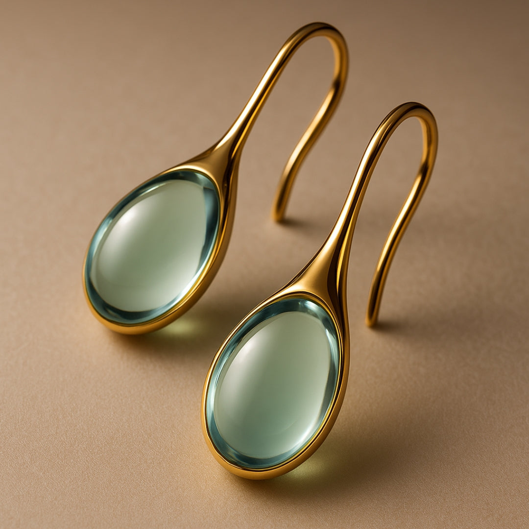 Orecchini eleganti in cristallo a forma di goccia in oro e argento