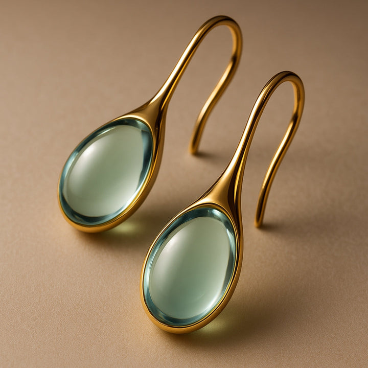 Orecchini eleganti in cristallo a forma di goccia in oro e argento