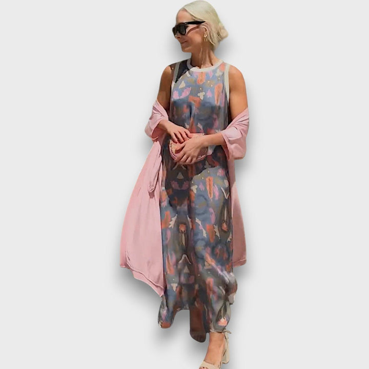 Elveria | Maxi abito con cardigan