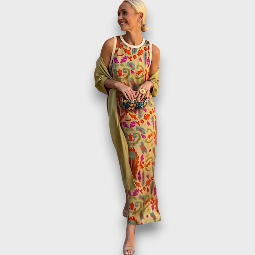 Elveria | Maxi abito con cardigan